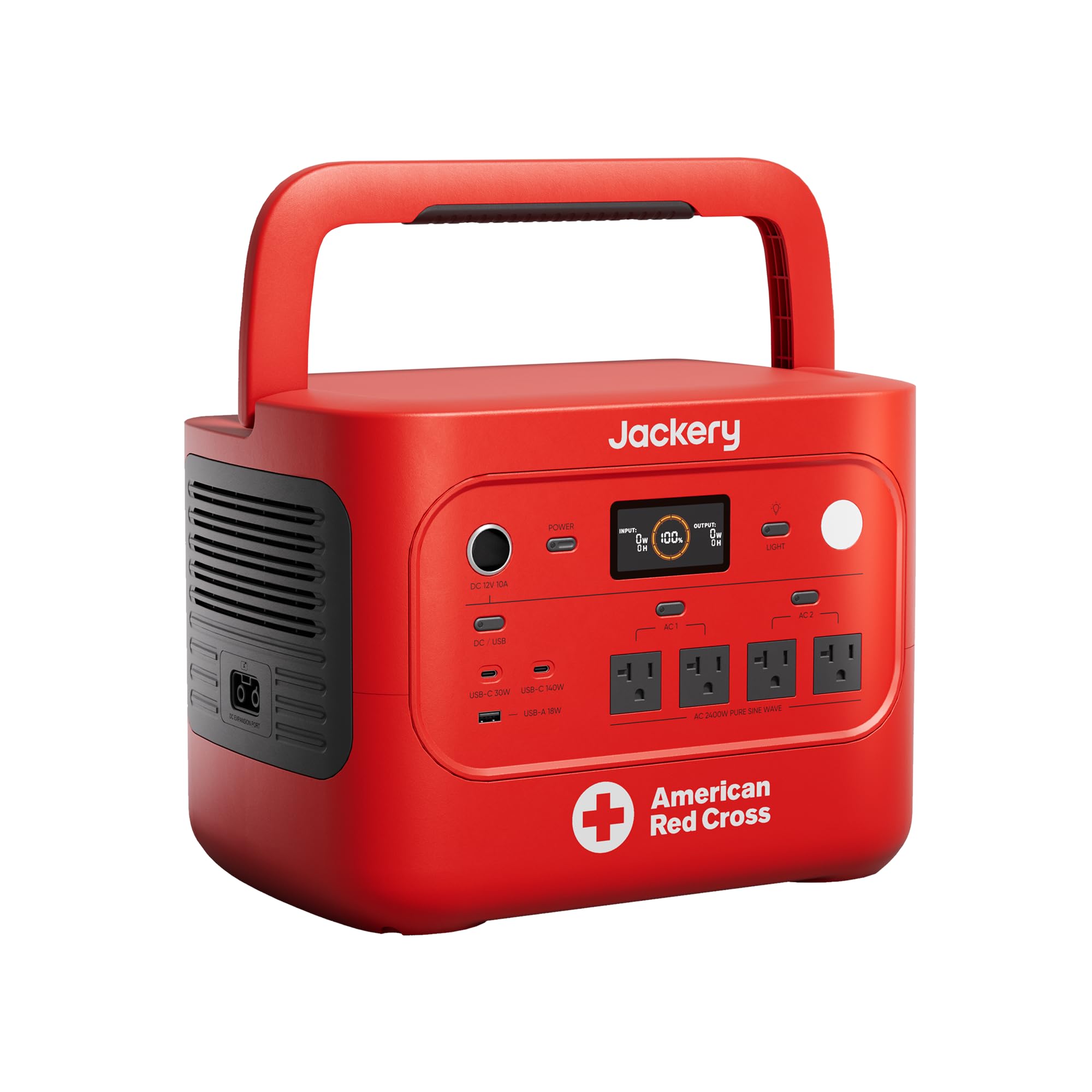 Jackery HomePower 2000 Plus v2 Power Station, 2048Wh, Red Cross Edition | 2400W,