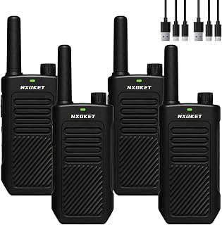 4 Pack Long Range Walkie Talkies for Adults with 1500mAh Battery, USB-C Charging, Rechargeable Two Way Radios, Portable Radios for Camping Hiking Outdoor Use