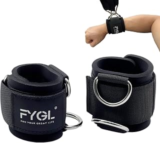 Adjustable Wrist Cuffs for Cable Machines - Neoprene Padded