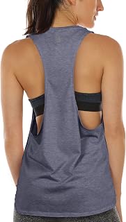 icyzone Women Casual Tank Top Sports Sleeveless Loose Exercise Yoga Running Tank Tops