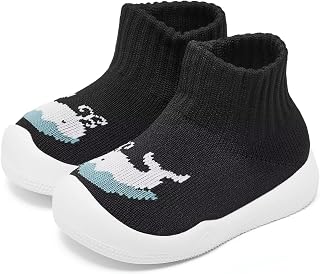 Eashi Baby Boy Girl Non-Skid Indoor Infant Walking Shoes Breathable Warm Elastic Sock Shoes with Memory Sole Protect Toes Outdoor Sneakers