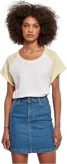Urban Classics Ladies Contrast Raglan Tee Women's T-Shirt Charcoal/Black Wide