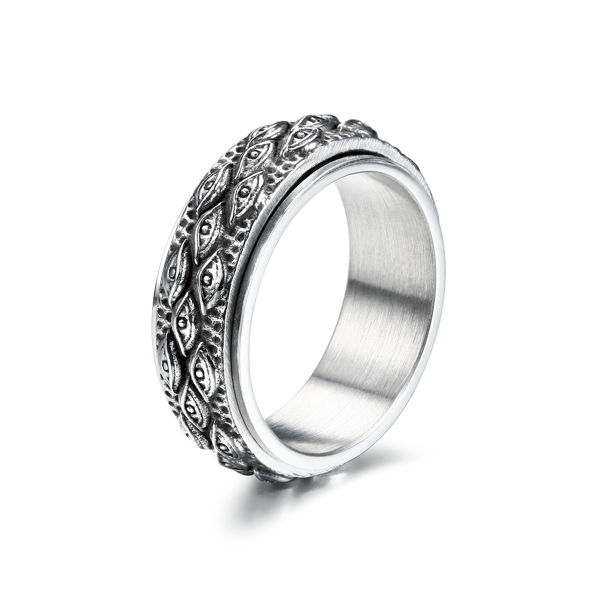 Stainless Steel Eye of Providence Spinner Ring for Men Women Band Ring Vintage J