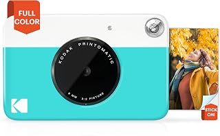 KODAK Printomatic Full-Color Instant Print Digital Camera, Zink 2x3" (5.1x7.5 cm) Sticky-Back Photo Paper, 5MP, Portable, Creative Fun Gift for Birthday, Christmas, Holiday, Blue