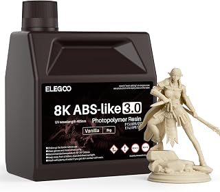 ELEGOO ABS-Like Resin 8K 3.0 for 3D Printing LCD/DLP, UV 405nm Curing ABS Resin Fast Photopolymer, ABS Resin 3D Printer with High Precision, Low Viscosity, Vanilla 2000g
