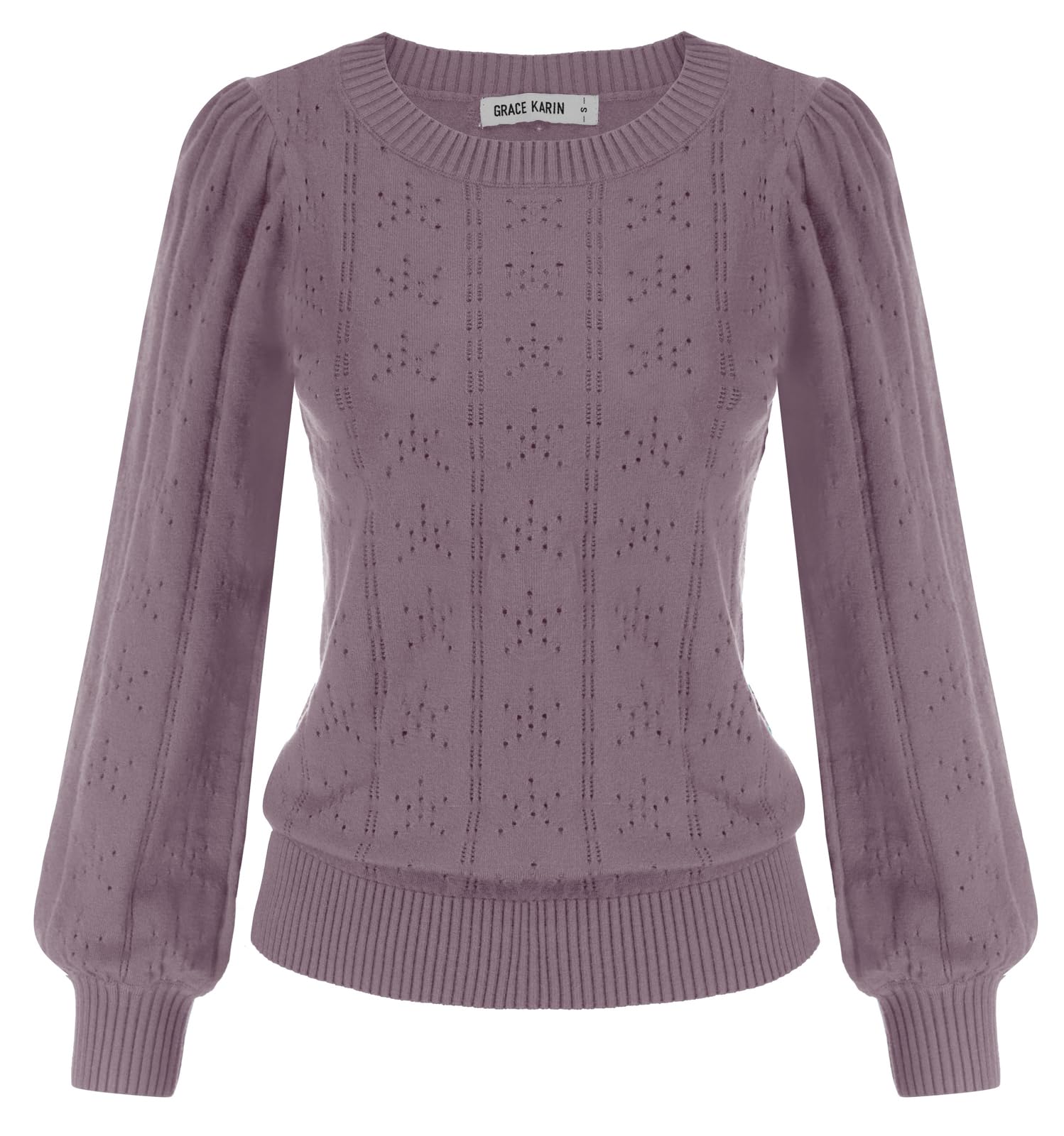 GRACE KARIN CL834 Women's Knitted Jumper, Casual Pullover, Fashion, Long-Sleeve 