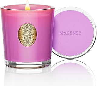 M&SENSE Luxury Colored 10.2 oz Soy Wax Candle | Lavender Chamomile Scented | 55 Hour Burn for Home Scented | Candle Gift for Women and Men