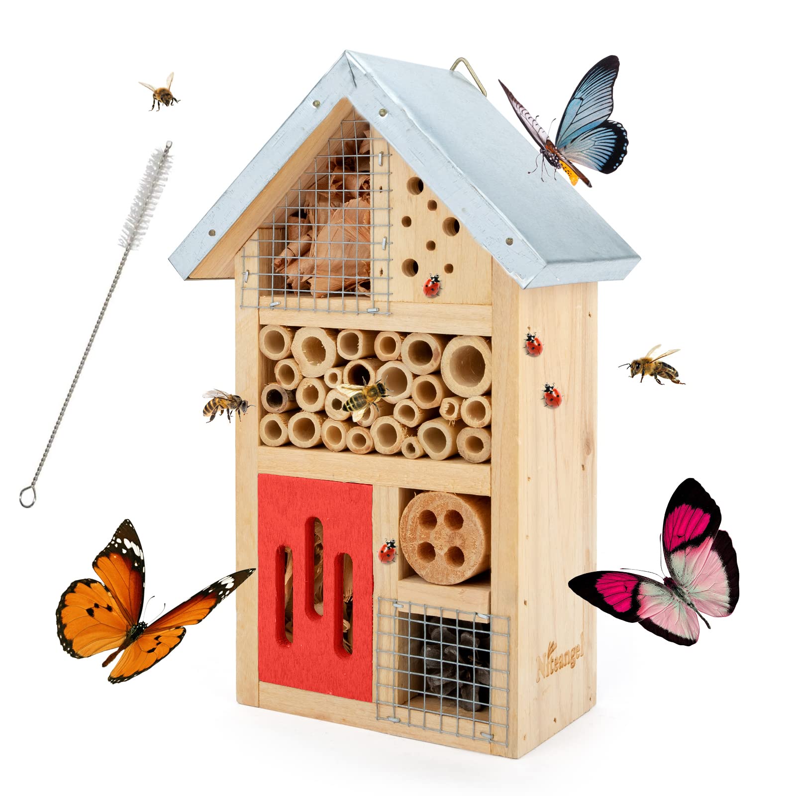 Niteangel Natural Wooden Insect Hotel: Hanging & Waterproof Portable | Create Mo