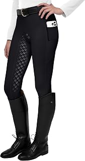 FitsT4 Sports Women's Full Seat Riding Tights Silicon Equestrian Breeches | Horse Riding Pants with Pocket, Anti-Slip Design, Belt Loop, Stretchy Fabric, Horse Riding/Training Use