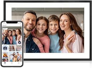Digital Picture Frame, 10.1 Inch Picture Frame with 1280*800 HD IPS Touch Screen, Smart Digital Photo Frame Built-in 32GB Memory, Auto-Rotate Easy Setup to Share Photos or Videos via AiMOR APP (Black)