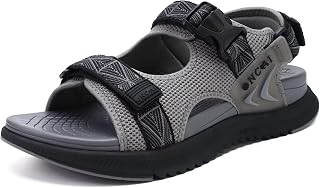 ONCAI Men's Sports Hiking Sandals Mesh Trekking Sandalias with Adjustable Strap