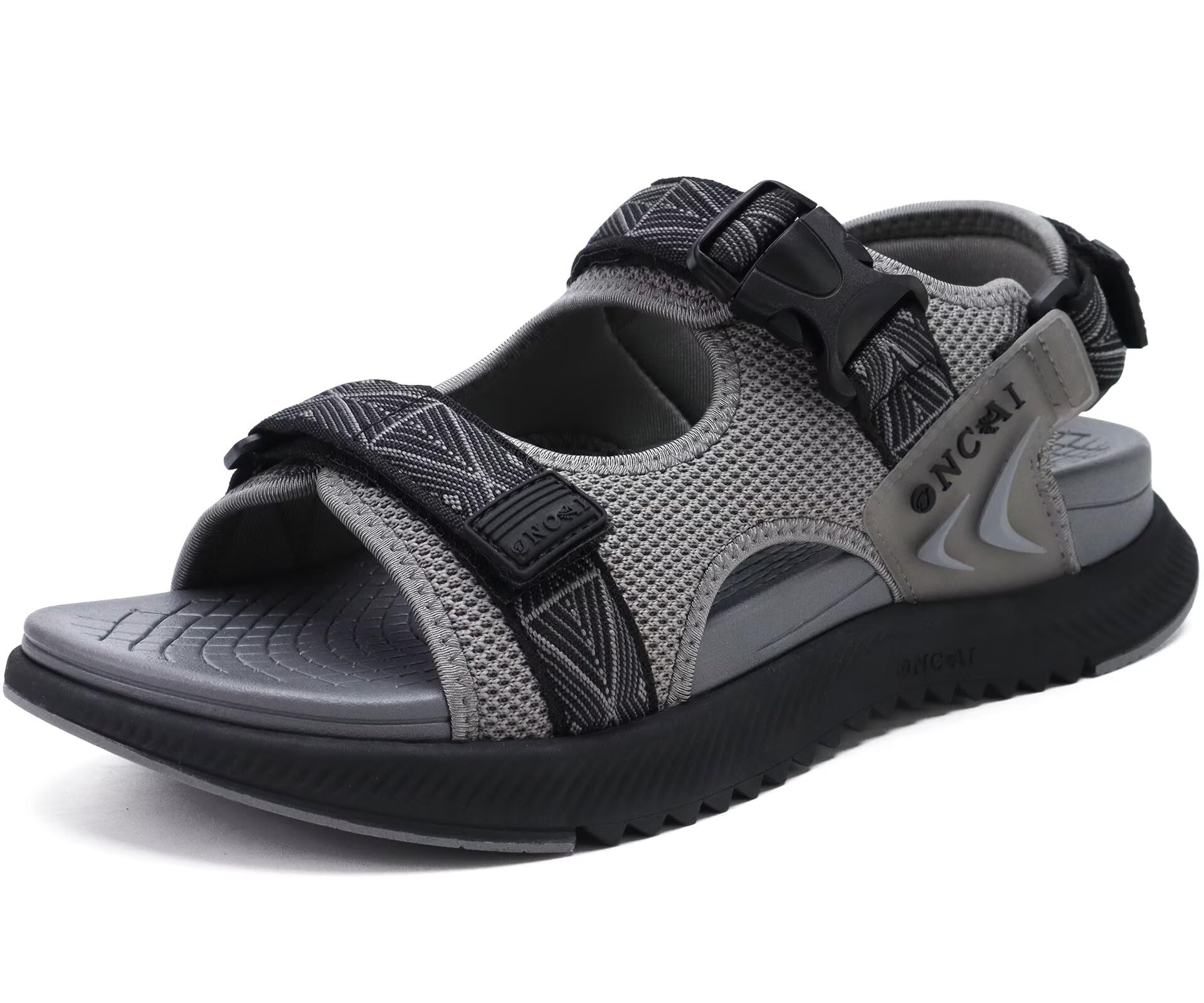 ONCAI Men's Sports Hiking Sandals Mesh Trekking Sandalias with Adjustable Strap