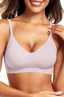 Vertvie Women's Seamless Sports Bra, Wireless, Comfortable, Push-up, Soft, Wireless, Wireless, Sports Bra
