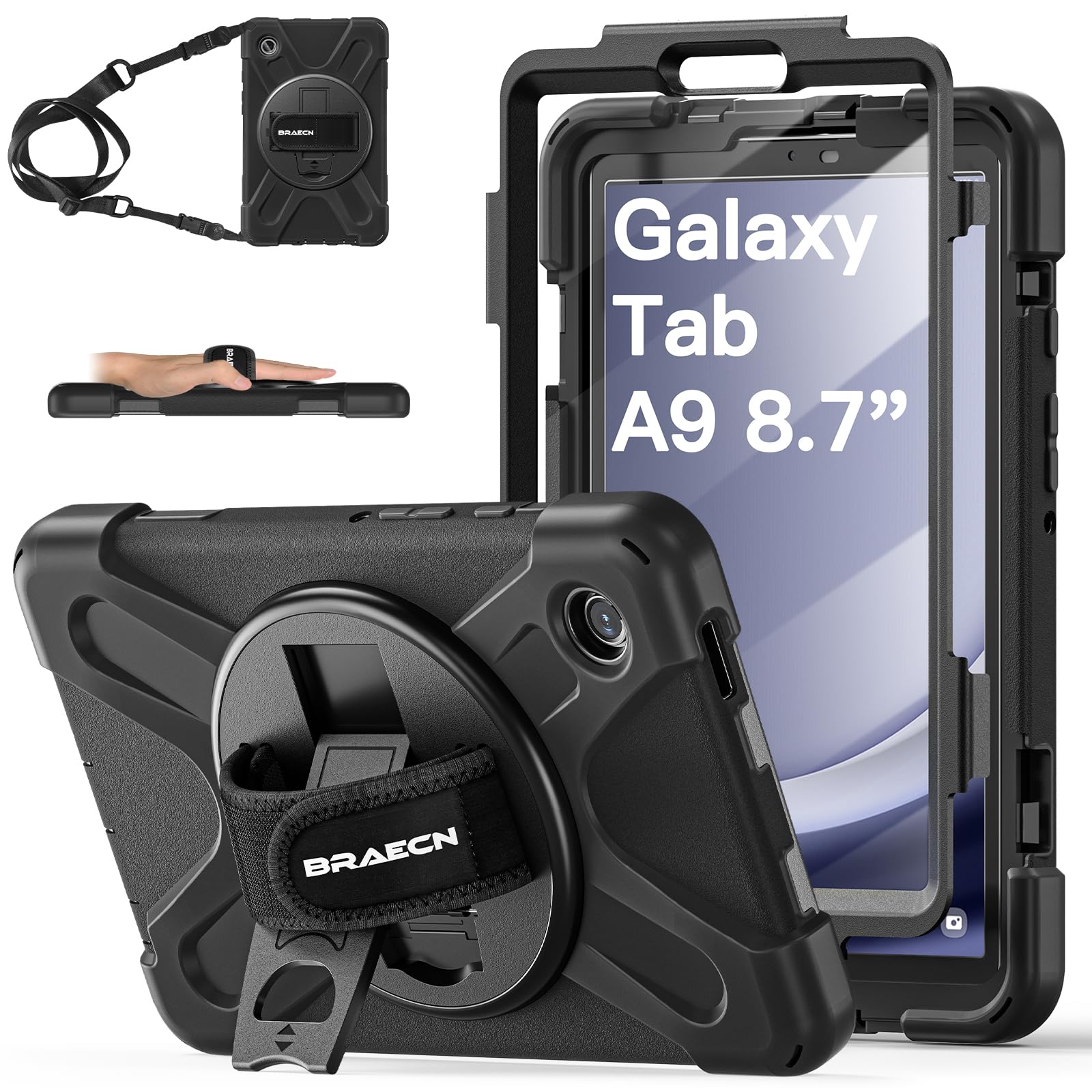 BRAECN Funda Tablet para Samsung A9 - Samsung Galaxy Tab A9 8.7" 2023 Negro