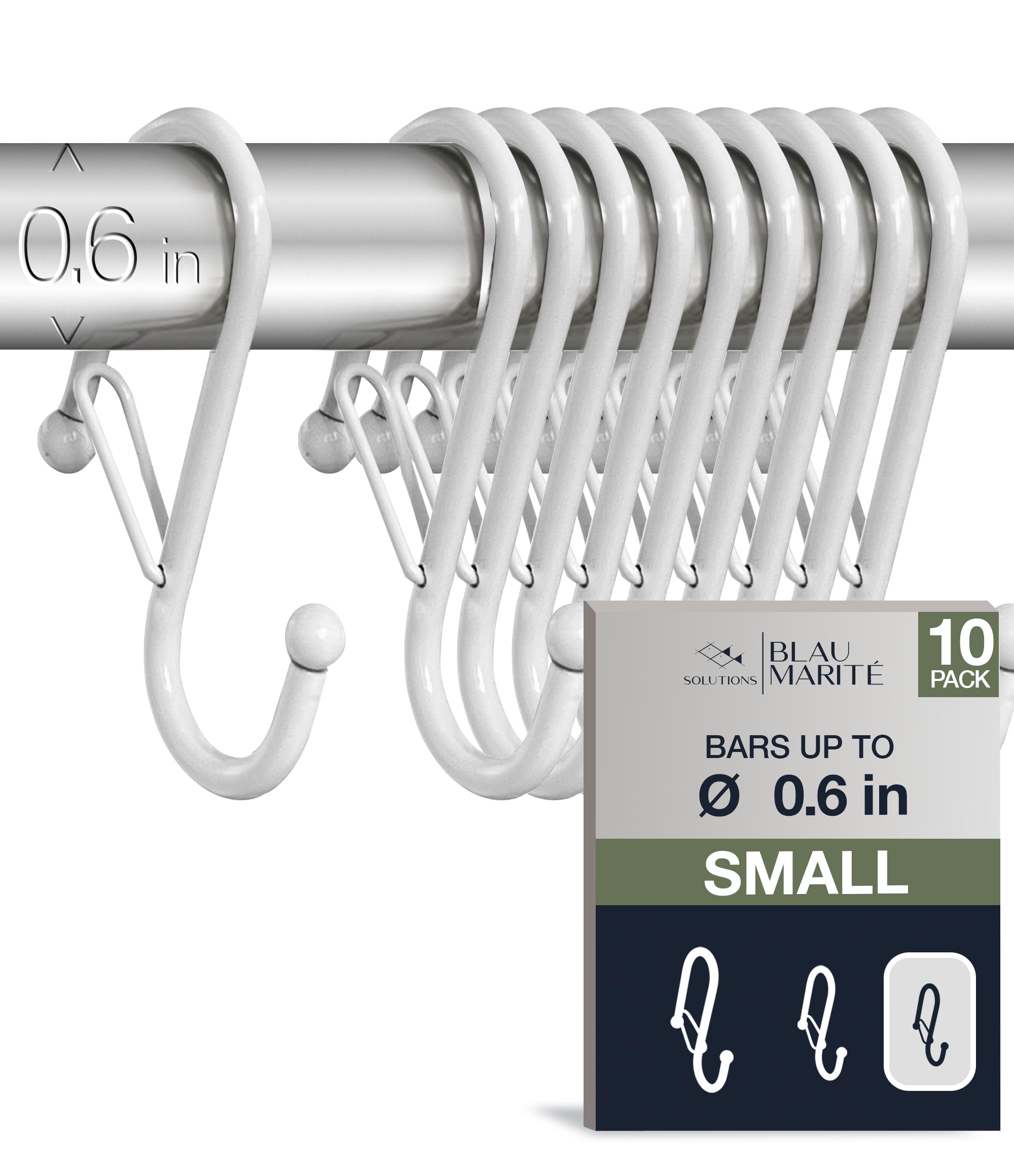 10-Pack Metal S Hooks for Hanging – Heavy-Duty S-Shaped Hooks with Safety Buckle