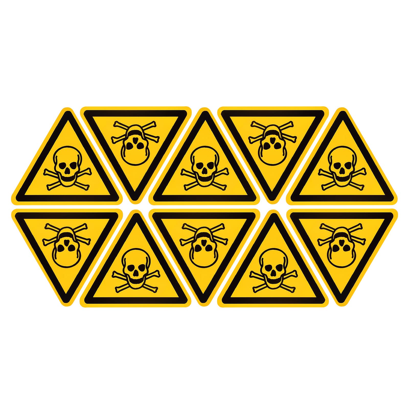 Triangle Safety Warning Sign Self Adhesive Yellow Black Letters 20mm/0.78" for M