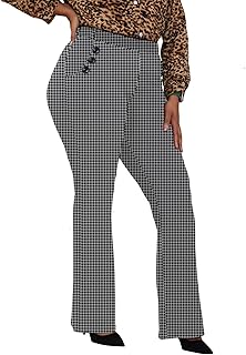 Plus Size Wrinkle-Free Stretch Dress Pants for Women Slip On Pants Easy Into Comfy Office Pants