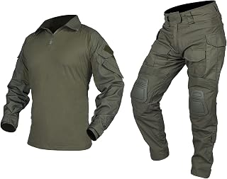 IDOGEAR Men G3 Assault Combat Uniform Set with Knee Pad and Elbow Pads camo Camouflage BDU Tacti Airsoft Paintball Gear