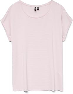 VERO MODA Vmlava Women's Glitter SS Top Stripe Ga Jrs Noos
