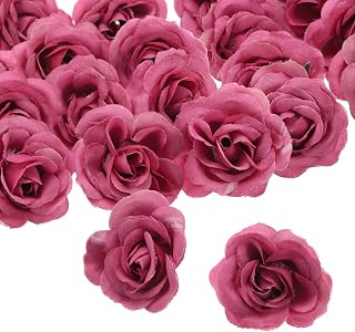 50pcs Artificial Rose Heads 3cm Silk Mini Rose Heads Artificial Rose Heads for DIY Wedding Bouquets Centerpieces Home Decor Wine Red