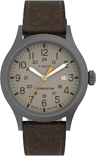 Timex Expedition Scout Men's Watch with Nylon Strap, Dark Brown/Gunmetal/Khaki, Timex Men's Expedition Scout 40 Watch