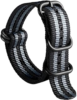BINLUN Nylon Watch Strap 18/19/20/21/22/23/24mm Premium Ballistic Multicolor Watch Band Replacement for Men Women with Heavy Duty 5 Rings Stainless Steel Buckle