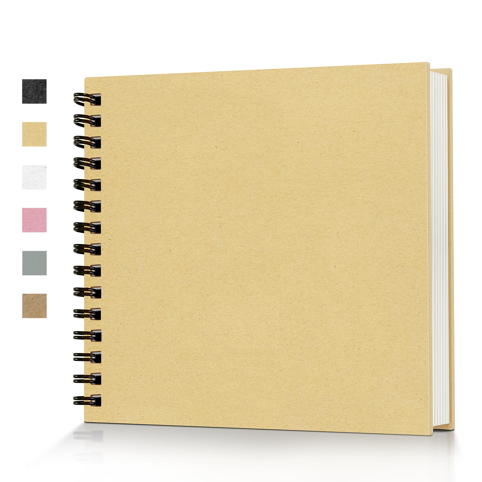 Popotop 8x8 Inch Scrapbook Photo Album, 60 Page Decorative Kraft Paper Book for 