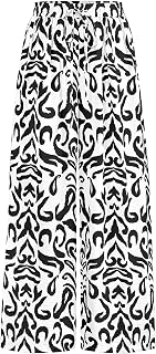 PRETTYGARDEN Womens Pants Elastic Waist Striped Lightweight Palazzo Pant