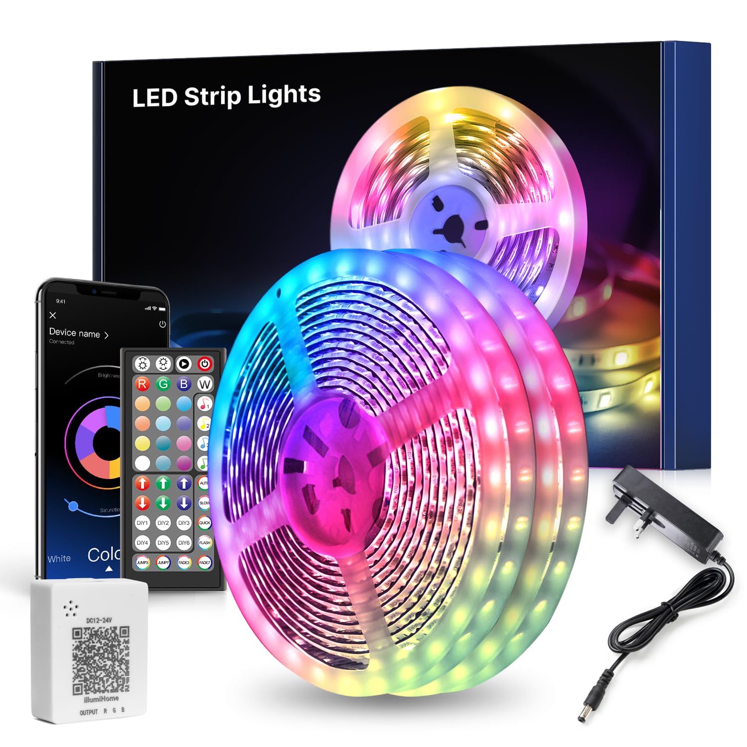 Mexllex LED Strip Lights 30m, Ultra-Long Lights Strip Music Sync Color Changing,