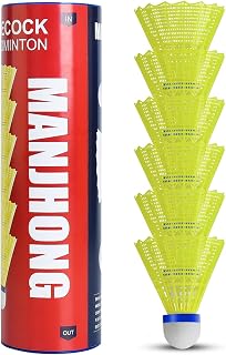 MANJHONG Shuttlecocks Badminton Nylon Shuttles - Great Balance & Flight