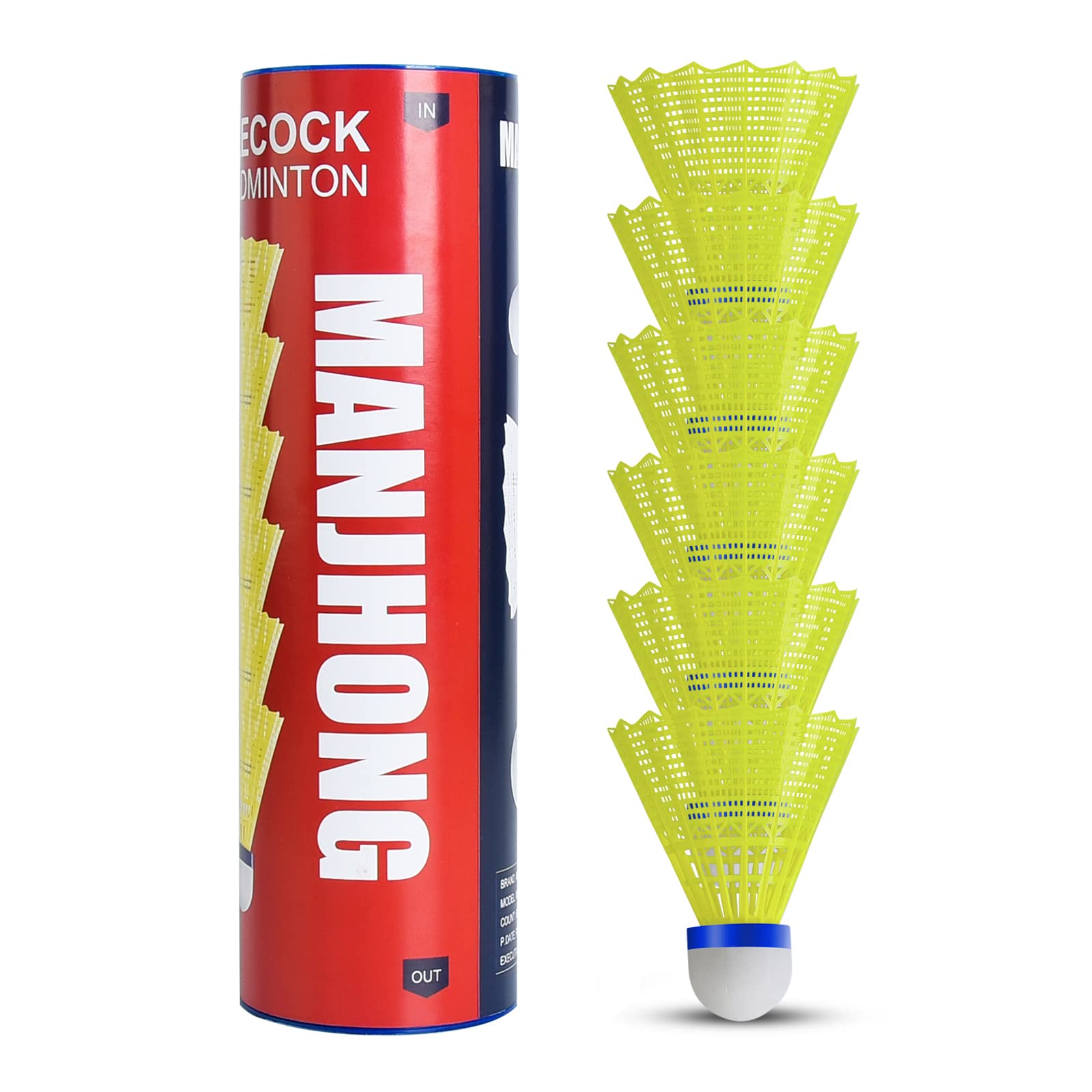 MANJHONG Shuttlecocks Badminton Nylon Shuttles - Great Balance & Flight