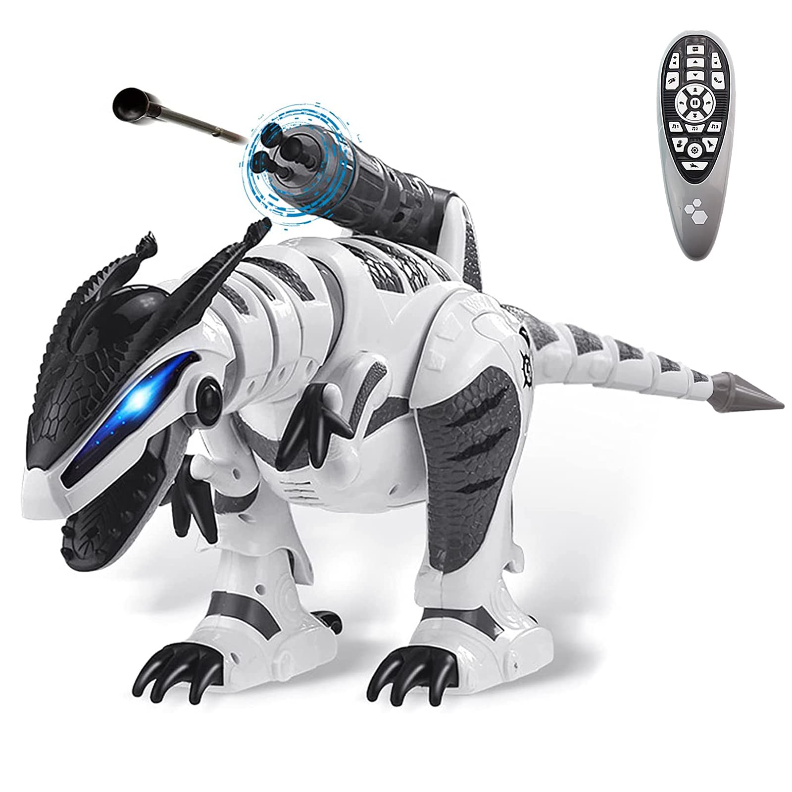 Dollox RC Interactive Dinosaur Robot - Programmable T-rex Toy with Fight Mode, W
