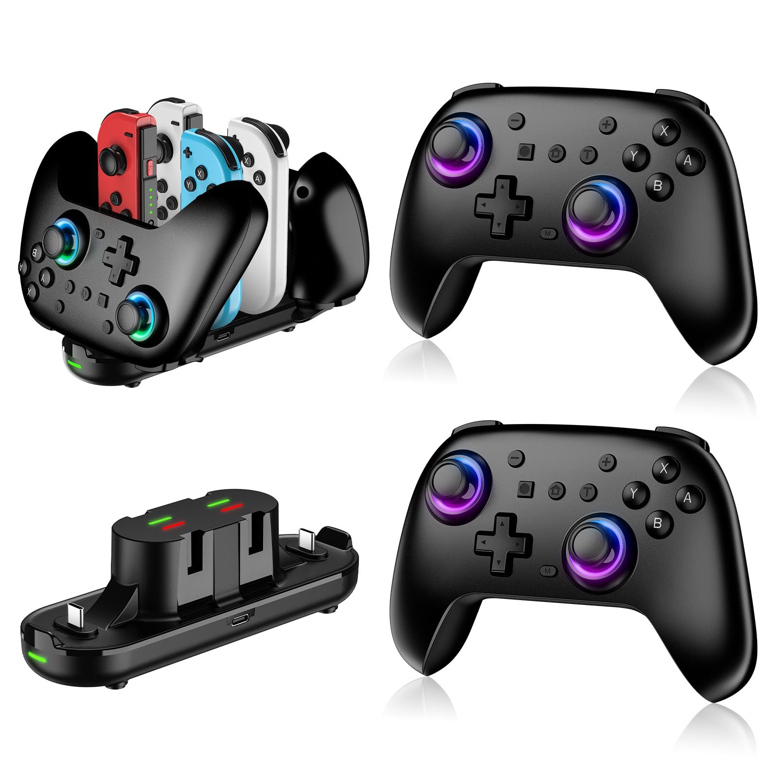 Switch Controllers 2 Pack with Charging Dock, Switch 2 Controller for Nintendo S