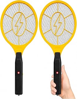 2 Pack Electric Fly Swatter, Bug Zapper Racket for Indoor Pest Control | High Voltage Instant Kill for Mosquito & Insects, Battery Powered Mosquito Zapper for Home, Patio and Camping
