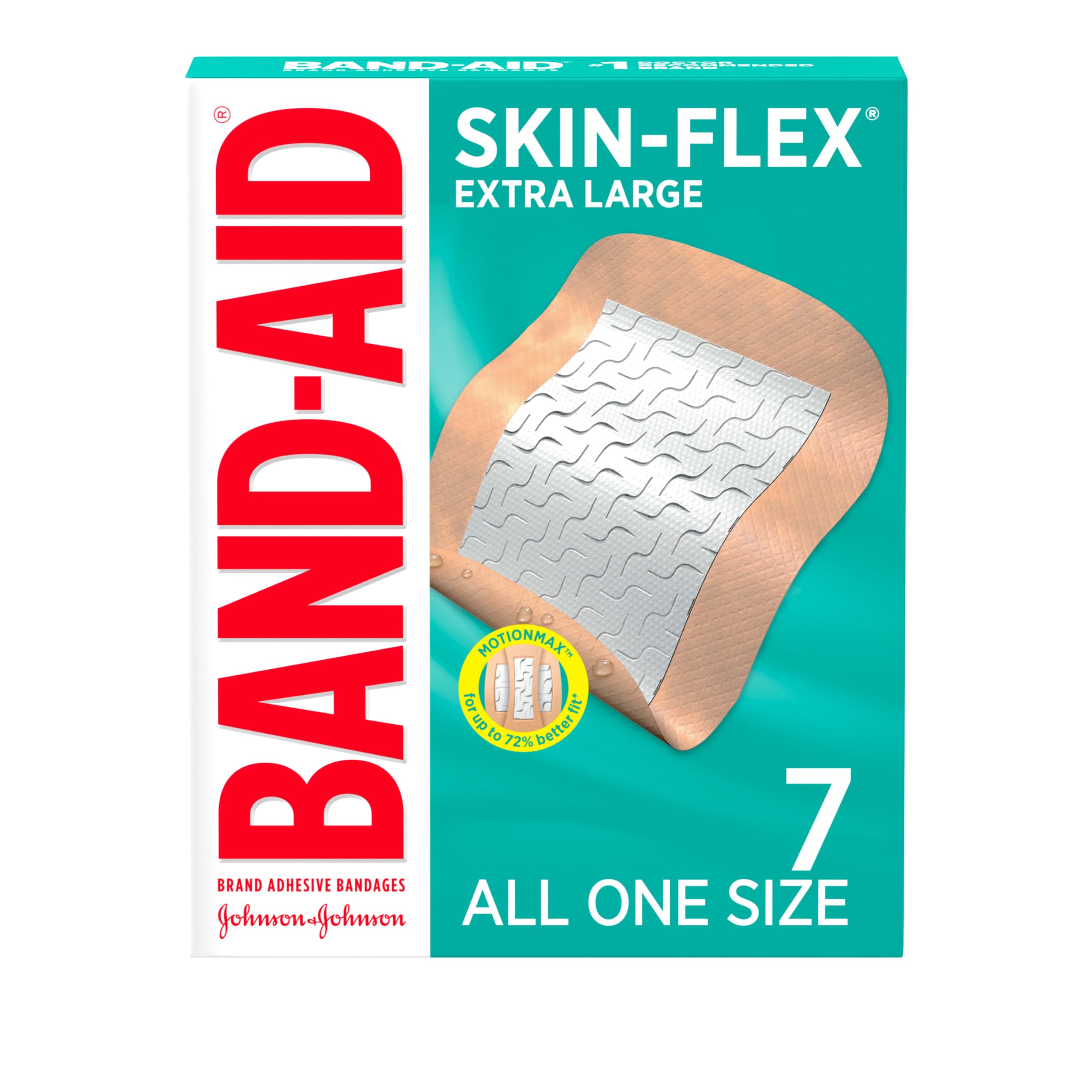 BAND-AID Brand Skin-Flex Adhesive Bandages, Extra Large, 7 Count | Flexible Prot