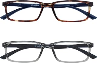 OPULIZE See – Blue Light Filter Glasses Narrow Frame Spring Hinges Improve Sleep Gaming Computer Anti Glare Grey Men and Women B9, Brown / Grey