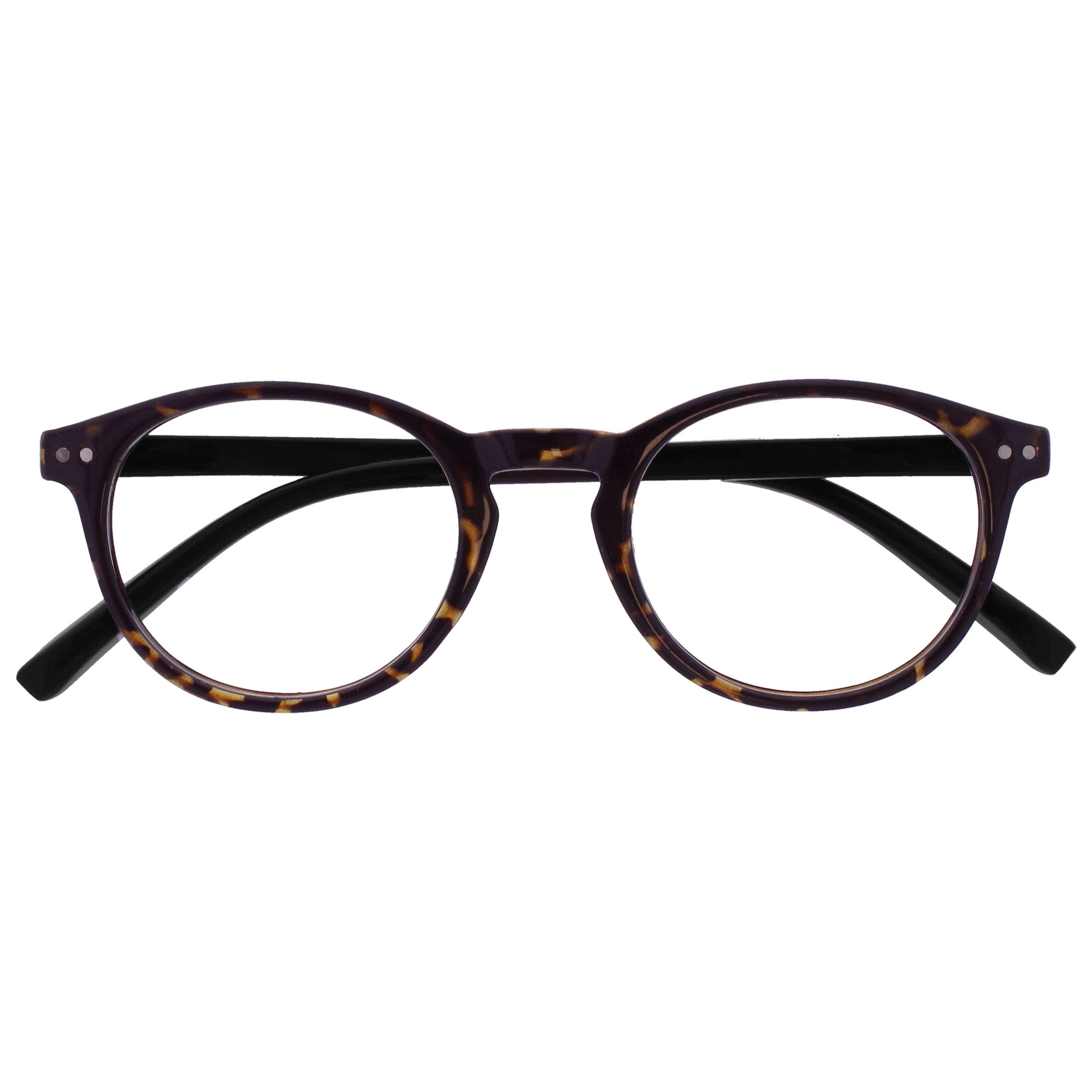 OPULIZE Zen Reading Glasses Dark Brown Tortoise Small Men Women Hinges Spring R2