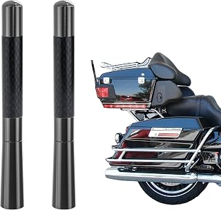Tecreddy Short Motorcycle Antenna for Harley Davidson 1989-2025 Touring Street Glide/Road Glide/Electra Glide/Ultra Classic | Enhanced AM/FM Signal Reception 2-Pack 4.7 inch