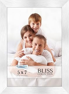 Icona Bay - 5 x 7 Silver Frame - Modern Veneer Wood Frame - For Table or Wall - Bliss Collection