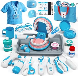 Lehoo Castle Doctor Kit Kids, Dentist Kit for Kids 3-8, Toddler Medical Toy | 31pcs Pretend Doctor Play Set with Custom, Preschool Toys for 3 4 5 6 Years Old Boys Girls,Dentist Play Set, Birthday Gifts