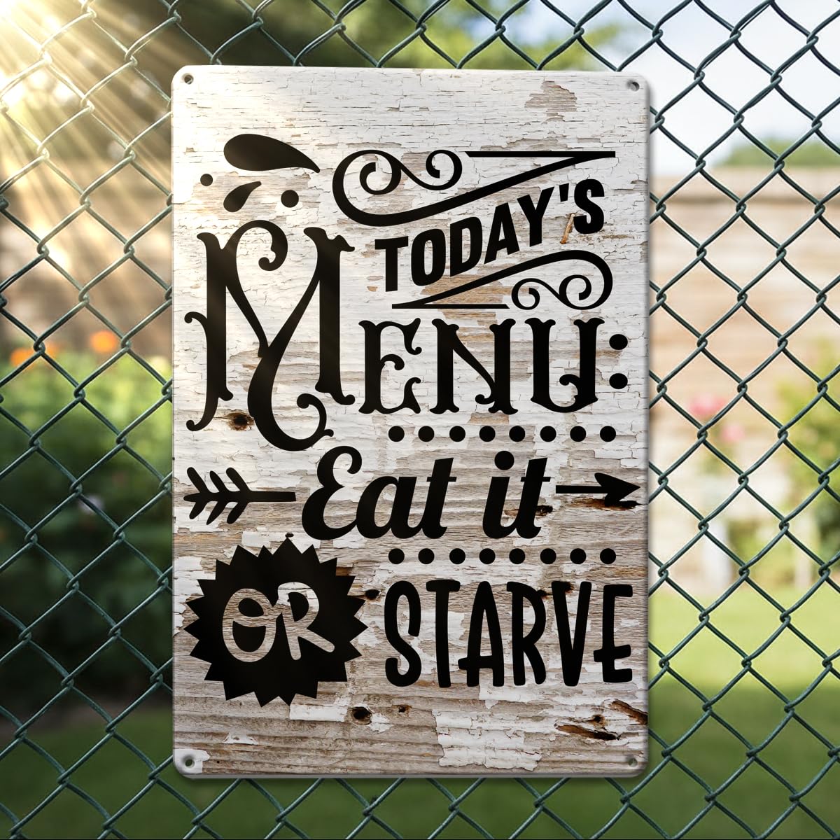 Funny Metal Sign Eat It Or Starve Quote Wall Decor Home Kitchen Housewarming Gif