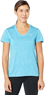 Under Armour Women's Tech Short Sleeve V - Twist Ladies T Shirt Made of 4-Way Stretch Fabric, Ultra-Light & Breathable Running Apparel
