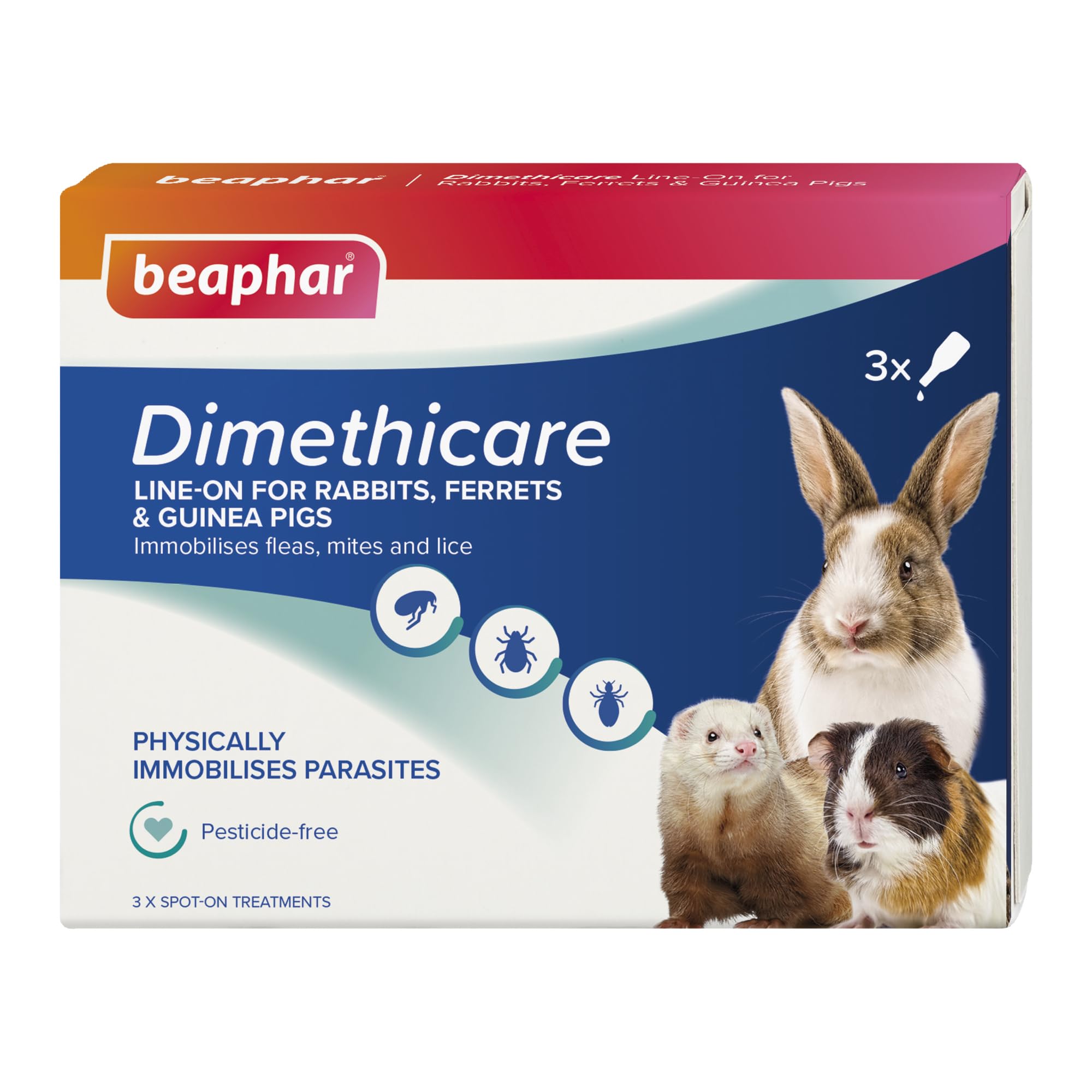Beaphar - Dimethicare Line-On - Mite, Flea and Lice Control for Rabbits, Guinea 