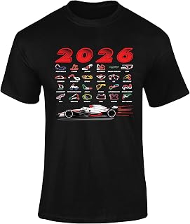 Formula Racing 2026 T Shirt Grand Prix Circuit Map Motorsport Tee | Track outline design, race fan apparel, driver gift, speed enthusiast clothing, adults casual wear