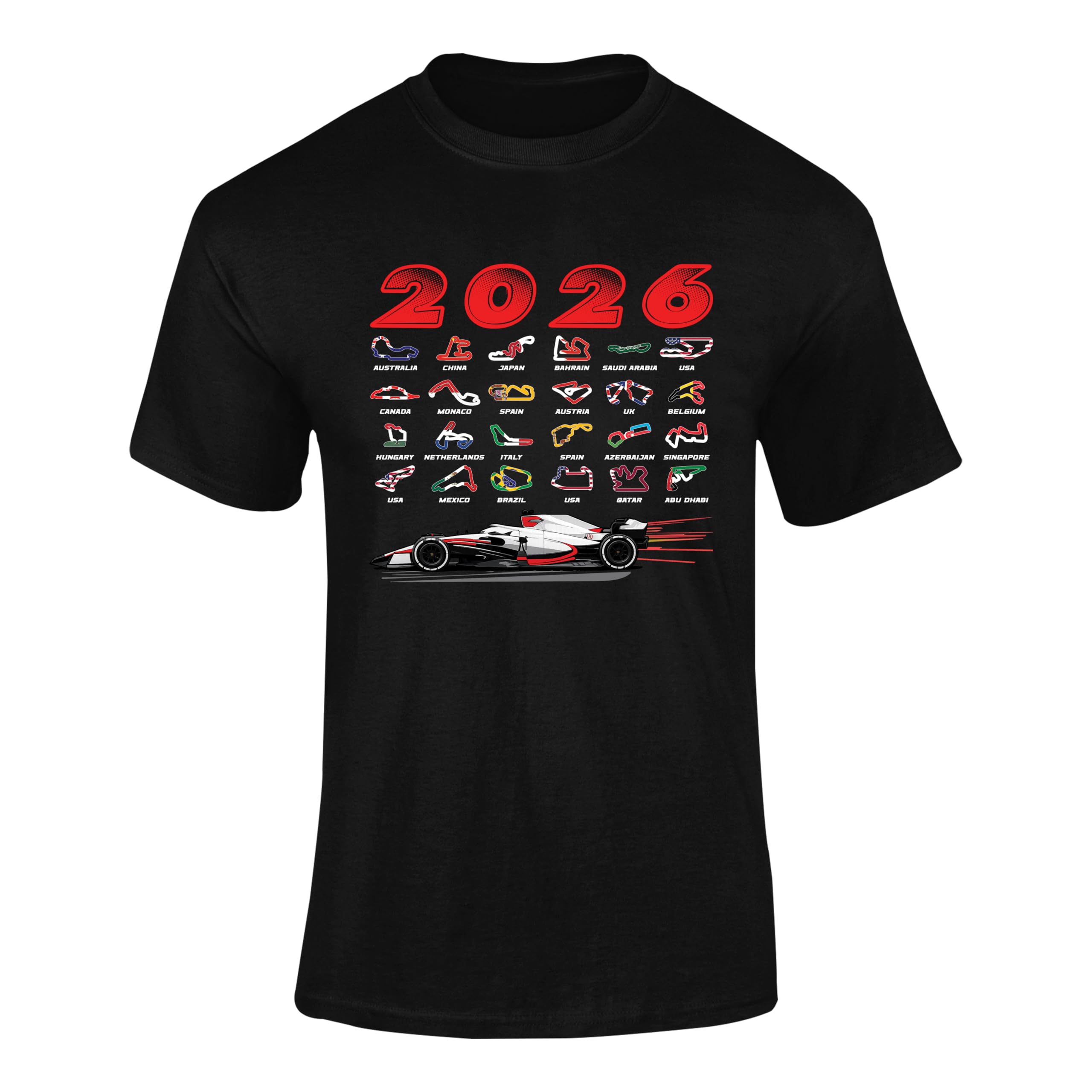 Formula Racing 2026 T Shirt Grand Prix Circuit Map Motorsport Tee | Track outlin
