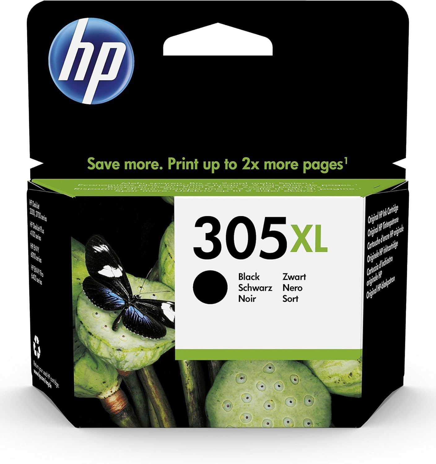 HP 305XL Black, Original Ink Cartridge, High Capacity | Compatible with DeskJet 