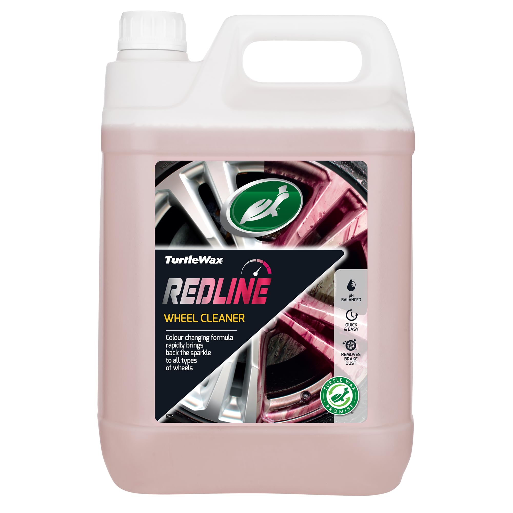 Turtle Wax Redline Wheel Cleaner, Colour Changing, Acid-Free Formula, 5l, Pack o