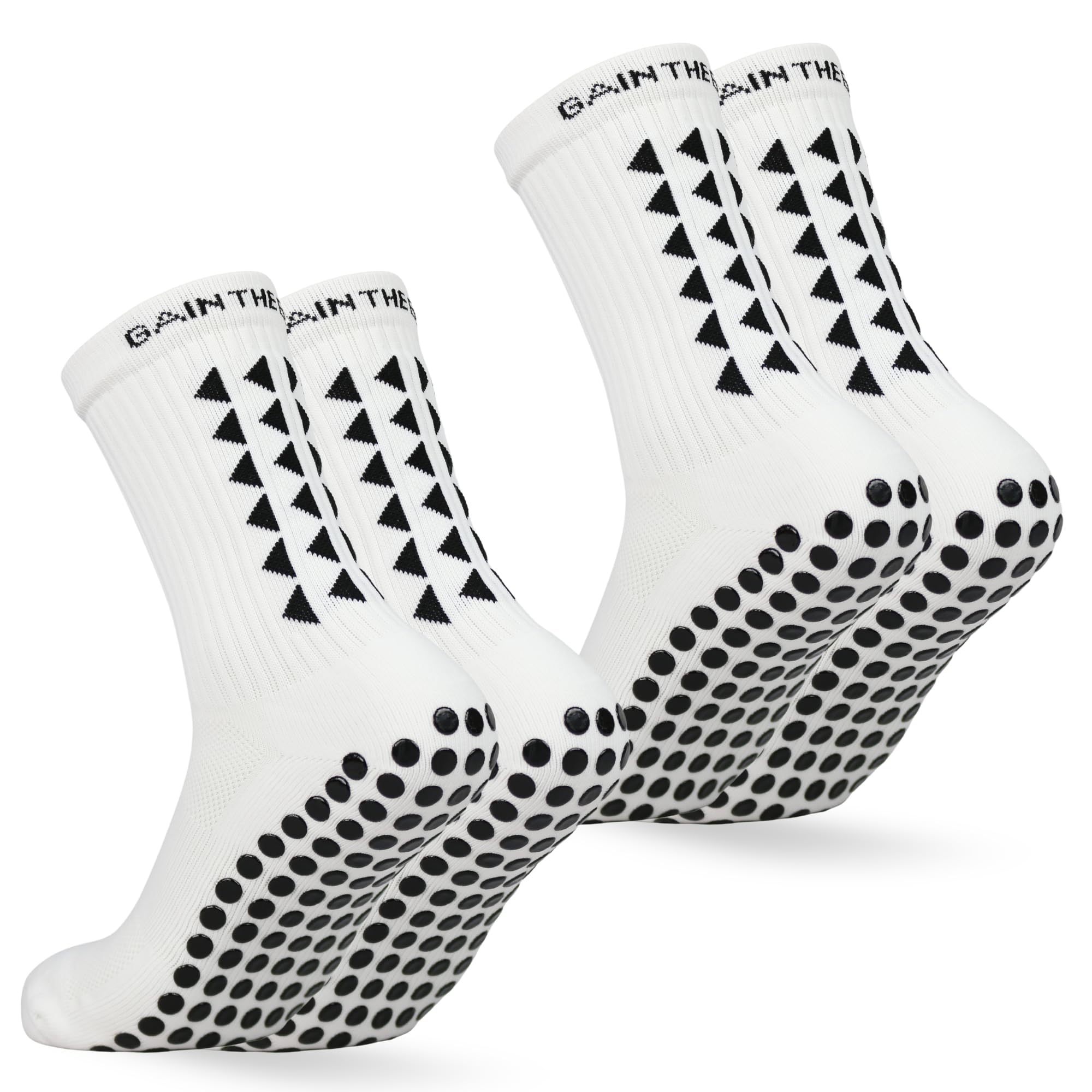 Gain The Edge Football Grip Socks 3.0-2pc and 4pc Set - Non Slip Football Socks 