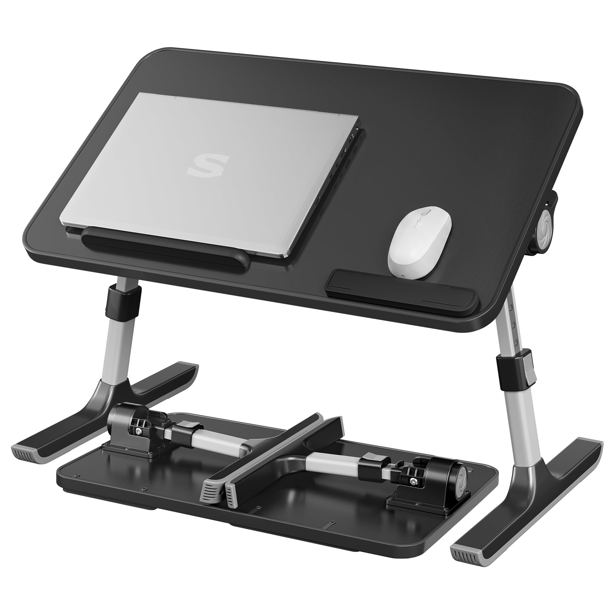 SONGMICS Lap Desk, Adjustable Laptop Desk with Storage Drawer | Aluminum Alloy B