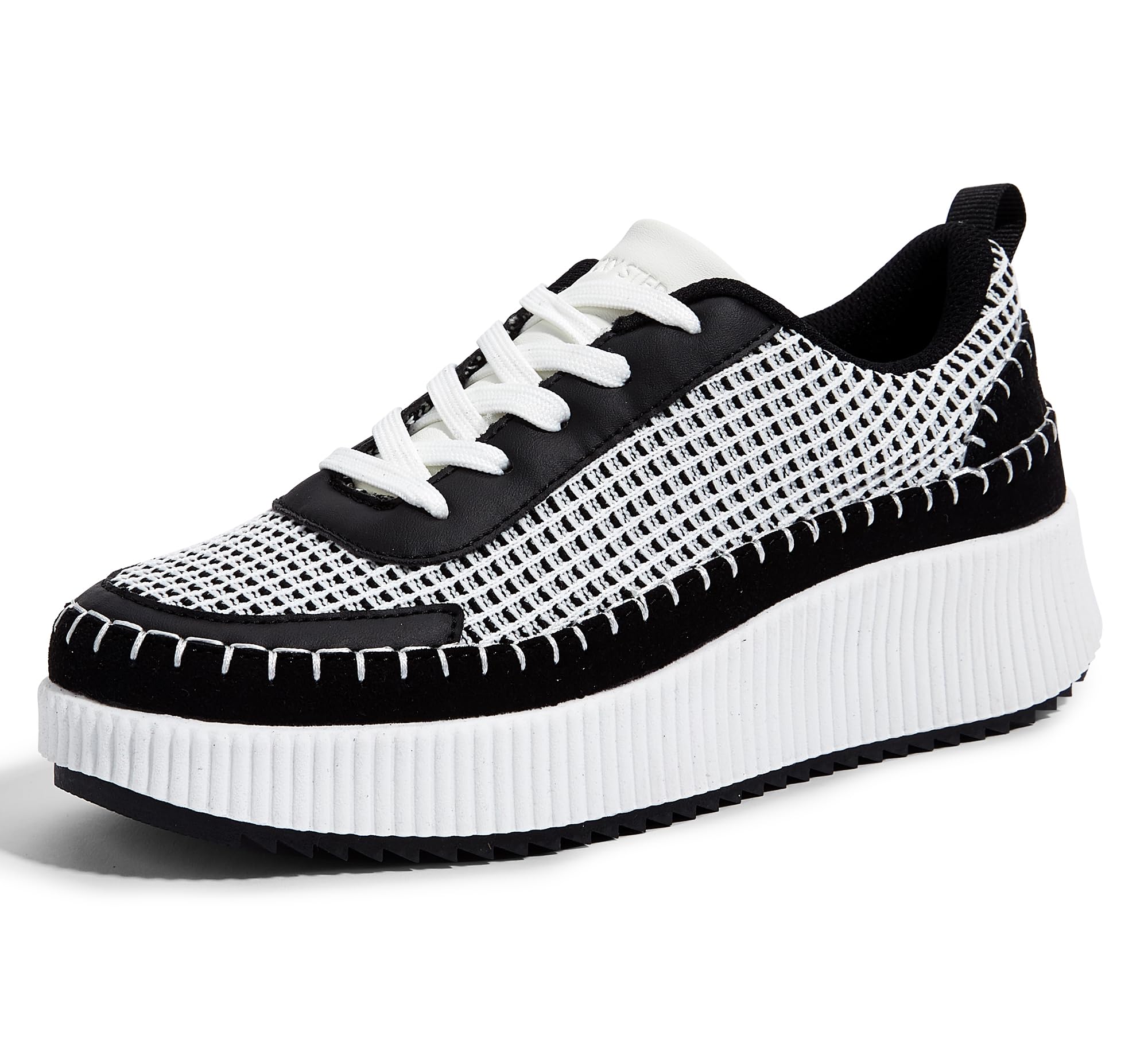 LUCKY STEP Scarpe da ginnastica da donna con plateau e strass, alla moda, grosse
